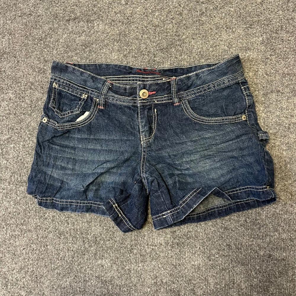 Unionbay Shorts Womens Size 7 Dark Wash Denim Contrast Stitch Casual Utility